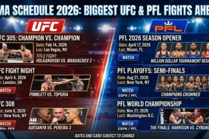 MMA Schedule 2026