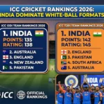 ICC Cricket Rankings 2026: India Dominate White-Ball Formats