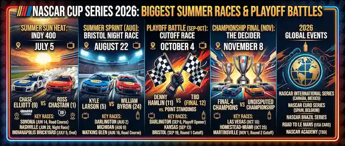 NASCAR Cup Series 2026 Biggest Summer Races and Playoff Battles