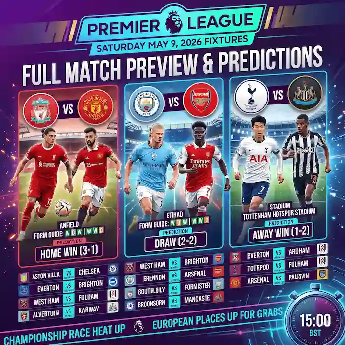 Premier League May 9 2026 Fixtures